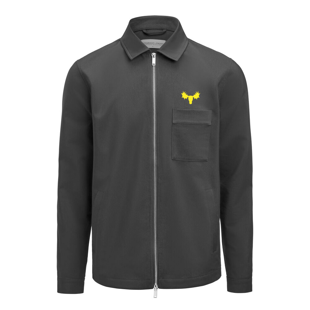 J.H&F Modern Zip Overshirt Black
