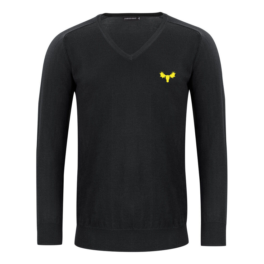 J.H&F Merino V-neck Black