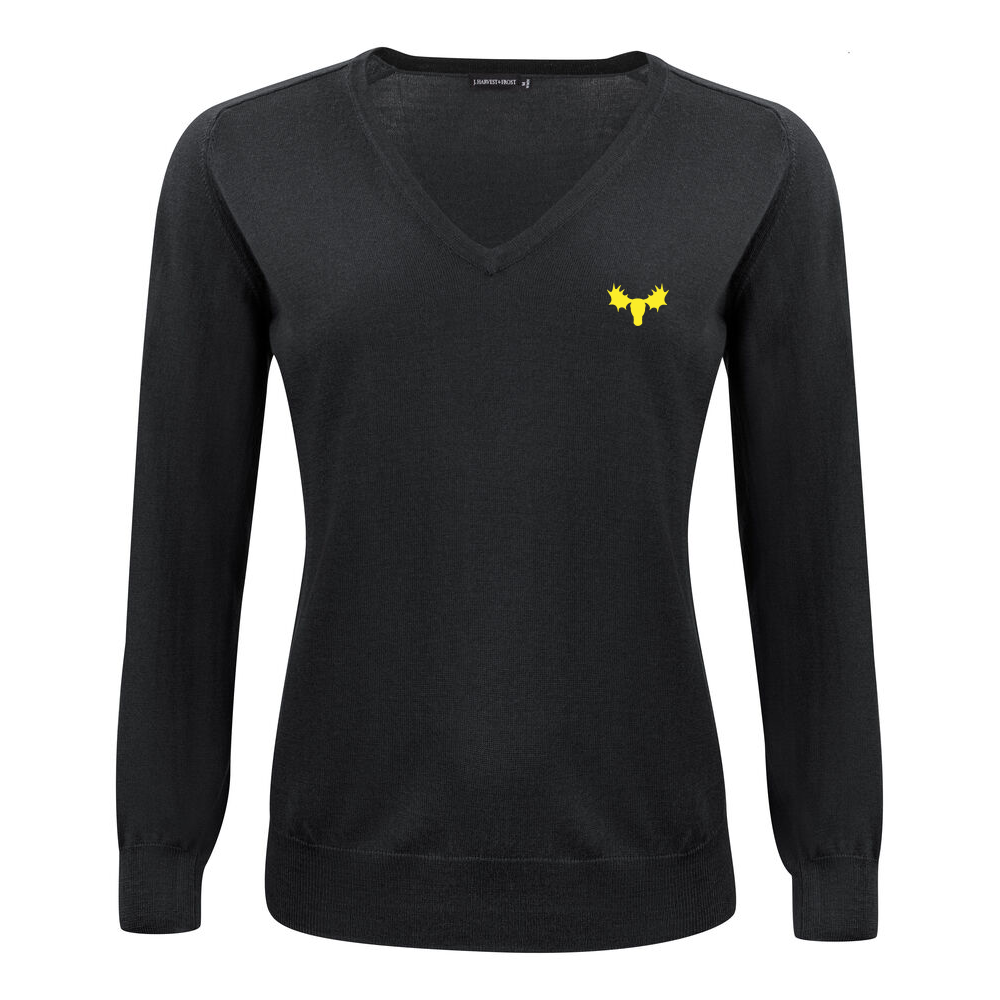 J.H&F Merino V-neck Woman Black