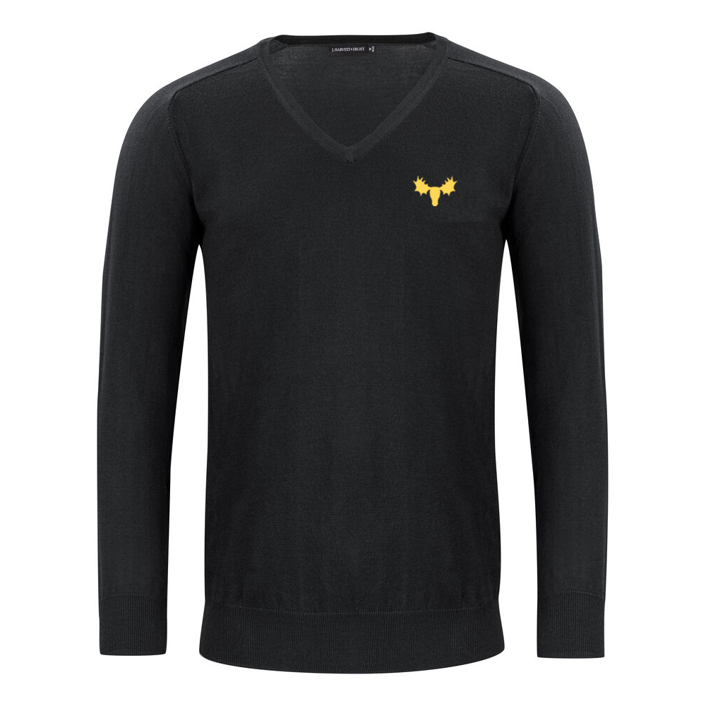 J.H&F Merino V-neck Black