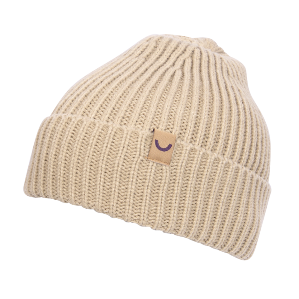 OSLO - Grovstickad Mössa med högt uppvik